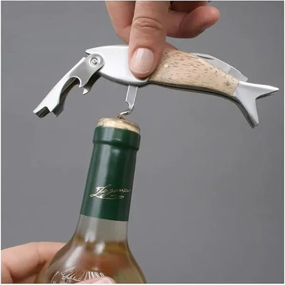 Multifunctional Bottle Wine Opener Fish Shape Folding Knife