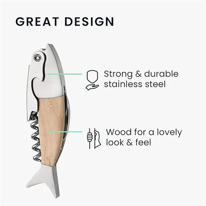 Multifunctional Bottle Wine Opener Fish Shape Folding Knife
