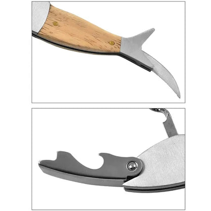 Multifunctional Bottle Wine Opener Fish Shape Folding Knife
