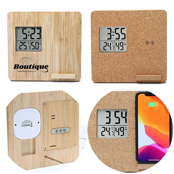 Meteorological Clock Temperature and humidity display Stand