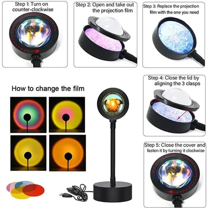 Sunset Lamp Projector with APP & Button Control