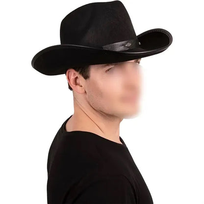 Unisex fashionable versatile lightweight rivet cowboy hat