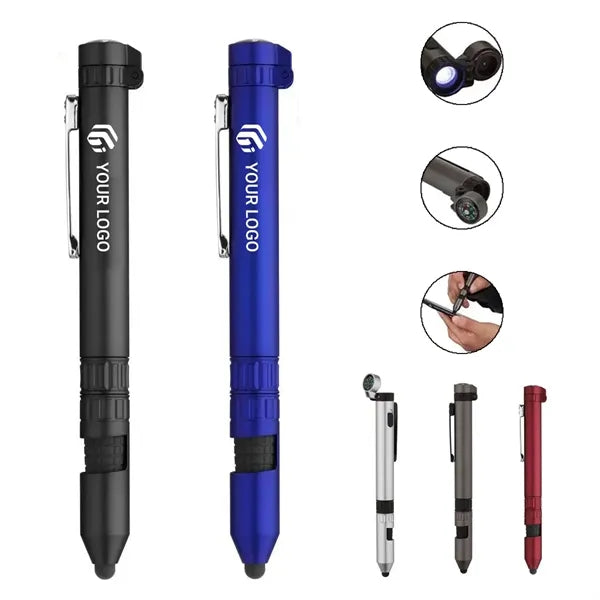 Multifunctional portable outdoor compass lighting tool pen