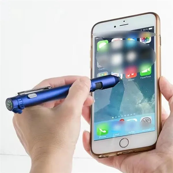 Multifunctional portable outdoor compass lighting tool pen