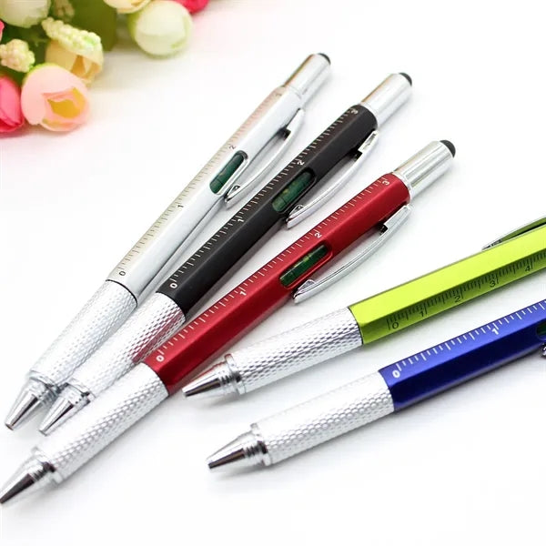 Multifunctional screwdriver ruler tool ballpoint pen