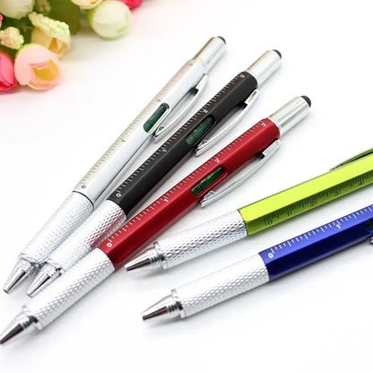 Multifunctional screwdriver ruler tool ballpoint pen