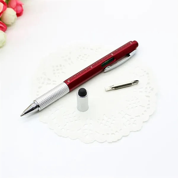Multifunctional screwdriver ruler tool ballpoint pen