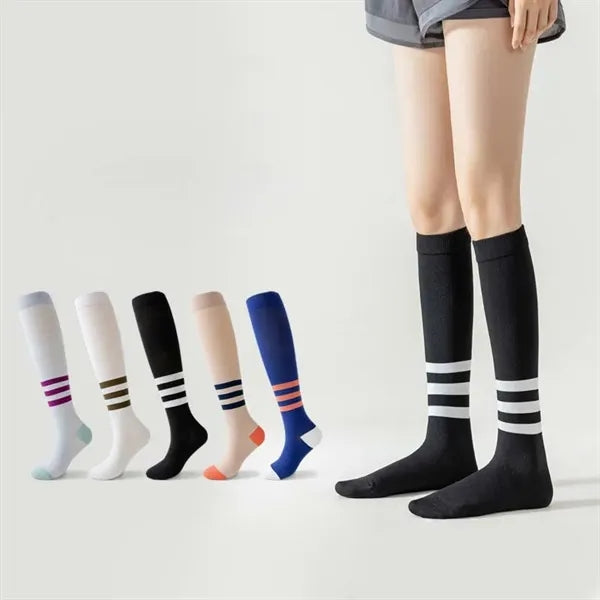 Womens Striped Gradient Compression Socks