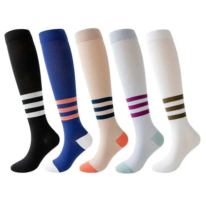Womens Striped Gradient Compression Socks