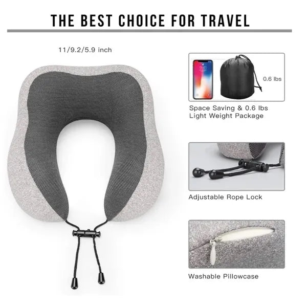 Neck Pillow 100% Pure Memory Foam Travel