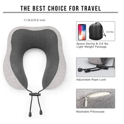 Neck Pillow 100% Pure Memory Foam Travel