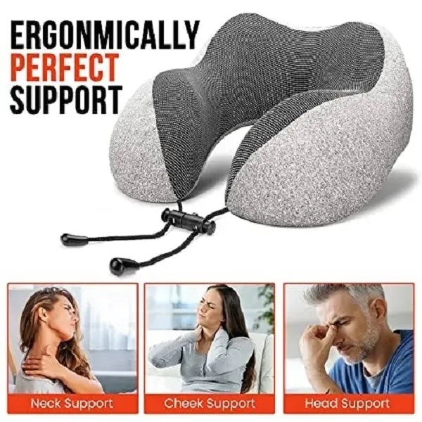 Neck Pillow 100% Pure Memory Foam Travel