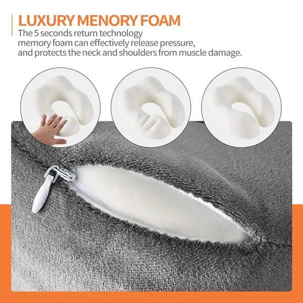 Travel Pillow 100% Memory Foam