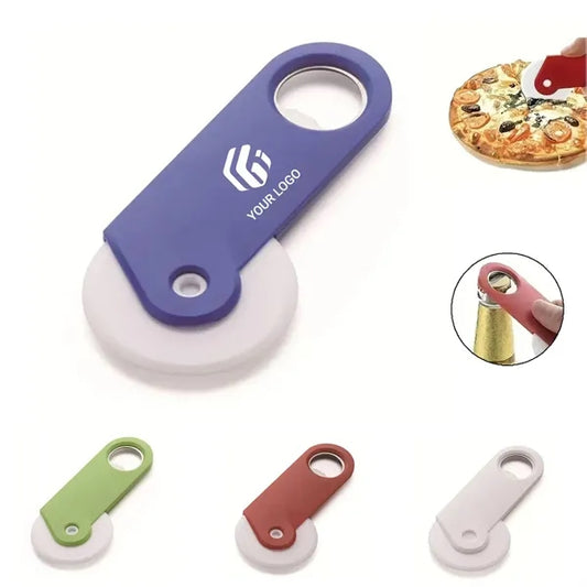 Multifunctional portable bottle opener roller pizza cutter