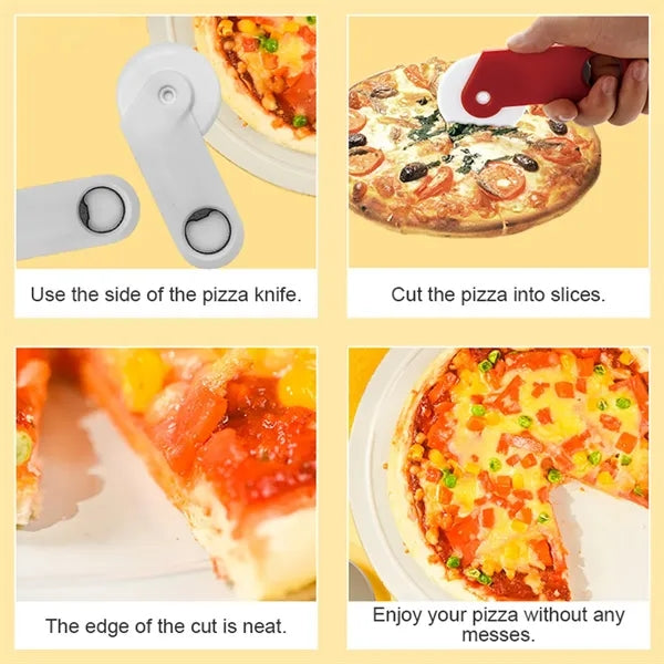 Multifunctional portable bottle opener roller pizza cutter