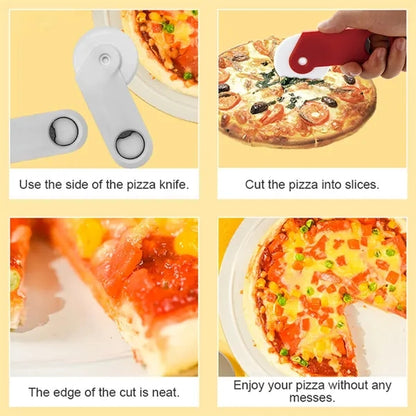 Multifunctional portable bottle opener roller pizza cutter