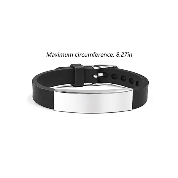 Custom Engraved Name ID Alert Medical Silicone Bracelet