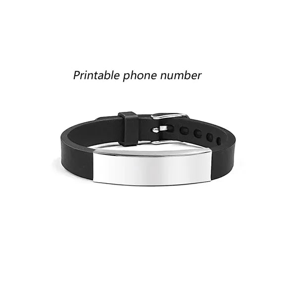 Custom Engraved Name ID Alert Medical Silicone Bracelet