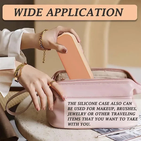 Waterproof Solid Color Silicone Pen Pencil Case For Office