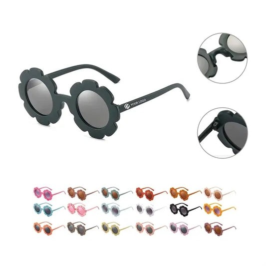 Baby teen boys girls cute round flower kids sunglasses