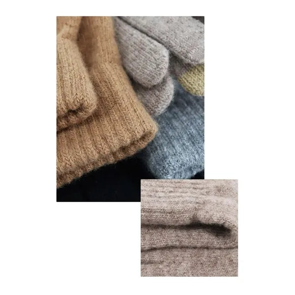 Touchscreen soft warm men women running wool winter gloves