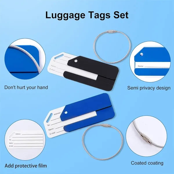 Sturdy durable portable aluminum alloy travel luggage tag