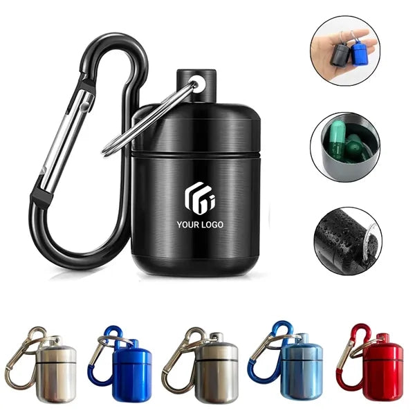 Portable keychain waterproof sealed aluminum medicine box