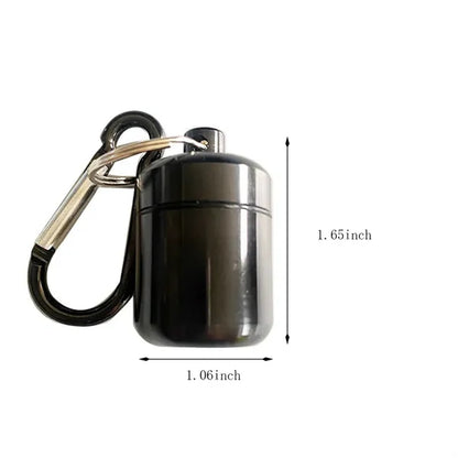 Portable keychain waterproof sealed aluminum medicine box