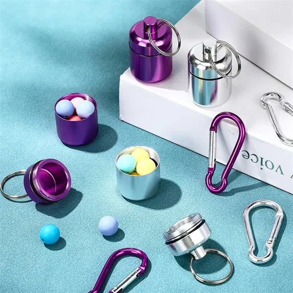 Portable keychain waterproof sealed aluminum medicine box