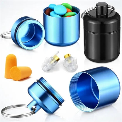 Portable keychain waterproof sealed aluminum medicine box
