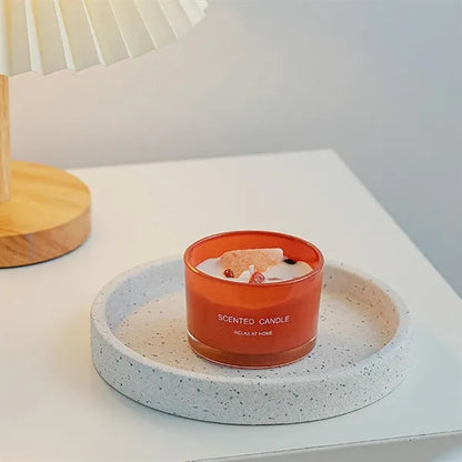 Wax Candle With Glass