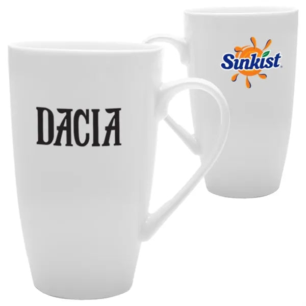 13 oz. Tall Latte Customized Ceramic Mug w/ Handles
