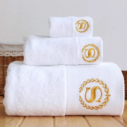 Luxury White Bath Towel Set of 3 Pieces