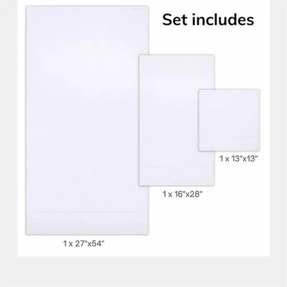 Luxury White Bath Towel Set of 3 Pieces