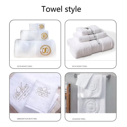 Luxury White Bath Towel Set of 3 Pieces