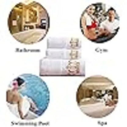 Luxury White Bath Towel Set of 3 Pieces