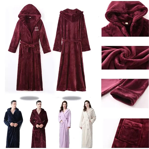 Luxurious Hooded Fleece Bathrobe
