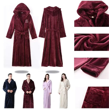 Luxurious Hooded Fleece Bathrobe