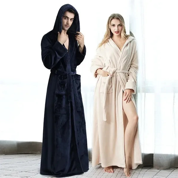 Luxurious Hooded Fleece Bathrobe