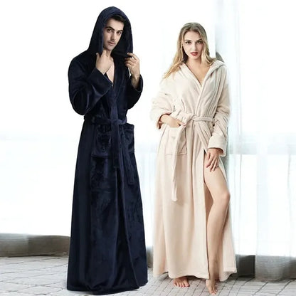 Luxurious Hooded Fleece Bathrobe