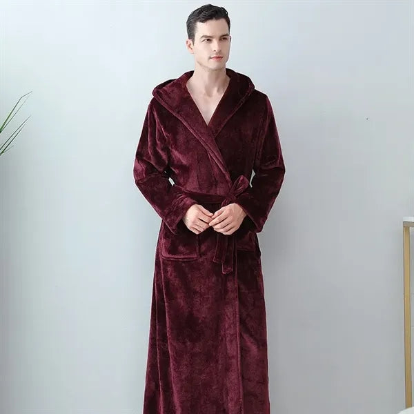 Luxurious Hooded Fleece Bathrobe