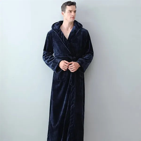 Luxurious Hooded Fleece Bathrobe