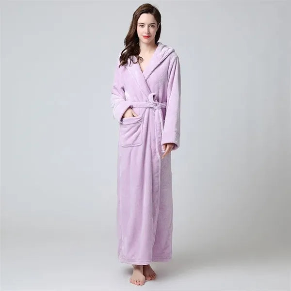Luxurious Hooded Fleece Bathrobe