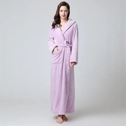 Luxurious Hooded Fleece Bathrobe