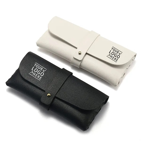 Snap-on leather glasses case