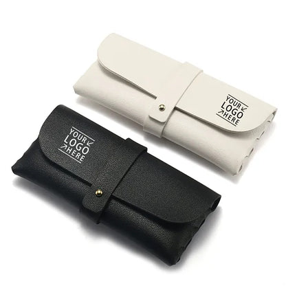 Snap-on leather glasses case