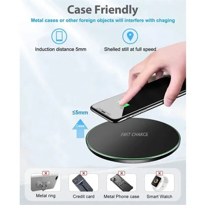 Durable Ultra-thin 15W QI Wireless Fast Charger