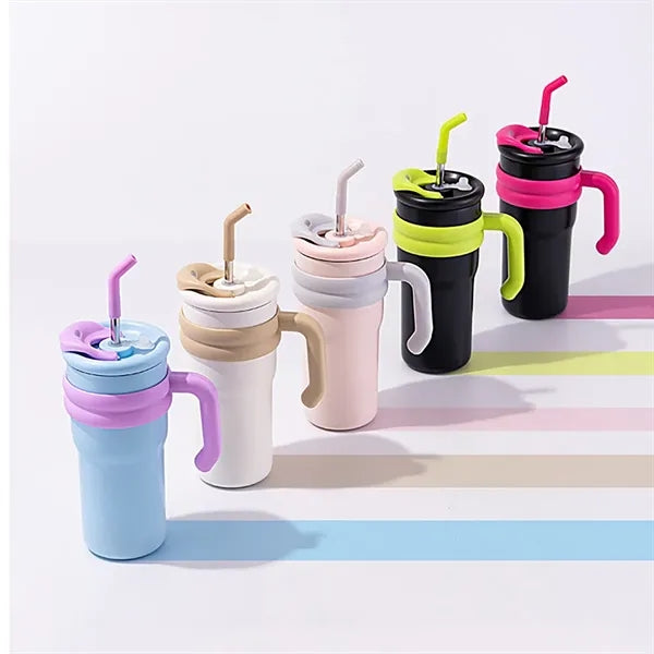23 oz. Tumbler With Handle And Straw