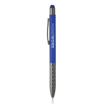 Geometric Aluminum Ball Point Pen with Stylus