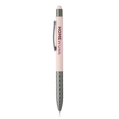 Geometric Aluminum Ball Point Pen with Stylus